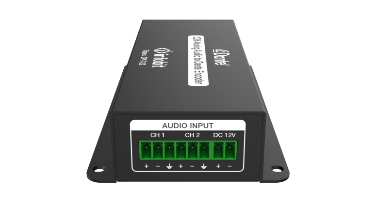 2-х канальный аналоговый аудиокодер Infobit iTrans DP-T-22,  Dante передатчик (Tx) с PoE